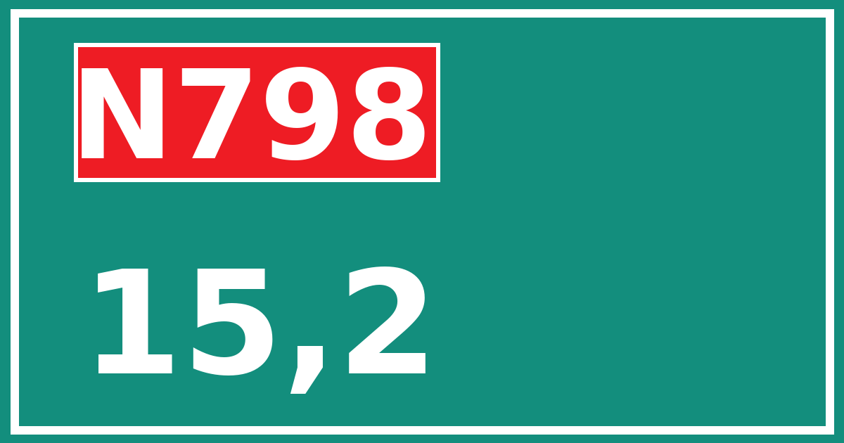 Hectometerbord N798 15,2