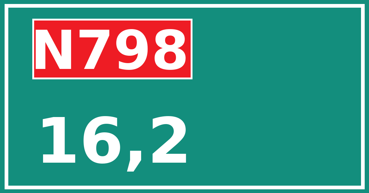 Hectometerbord N798 16,2