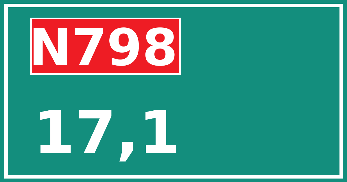Hectometerbord N798 17,1