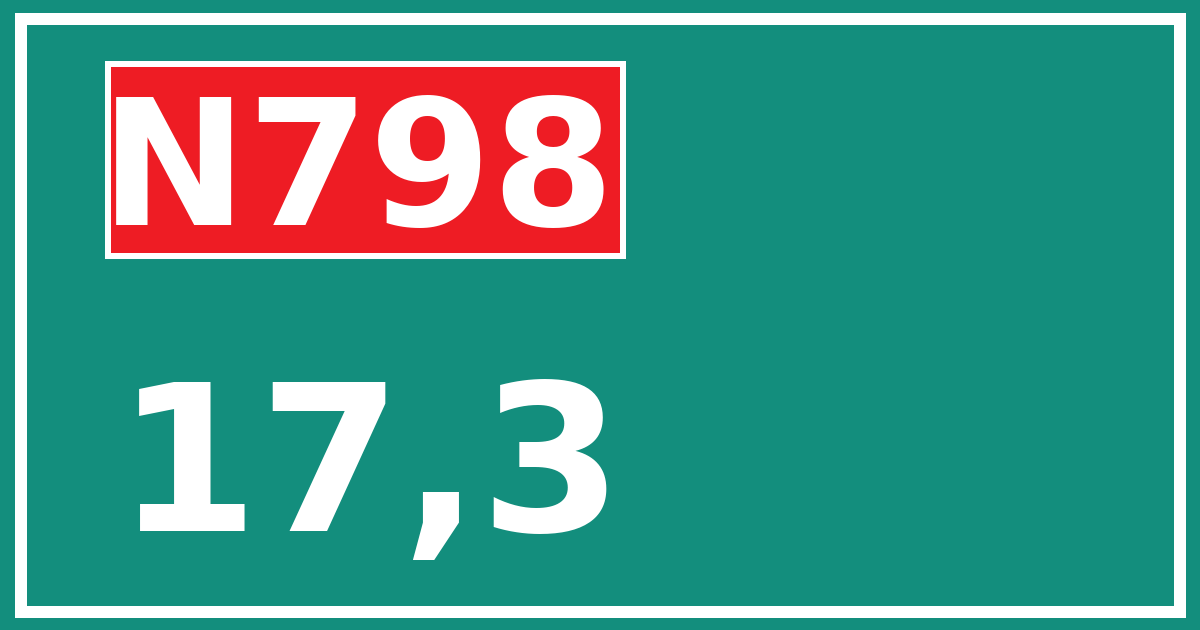 Hectometerbord N798 17,3