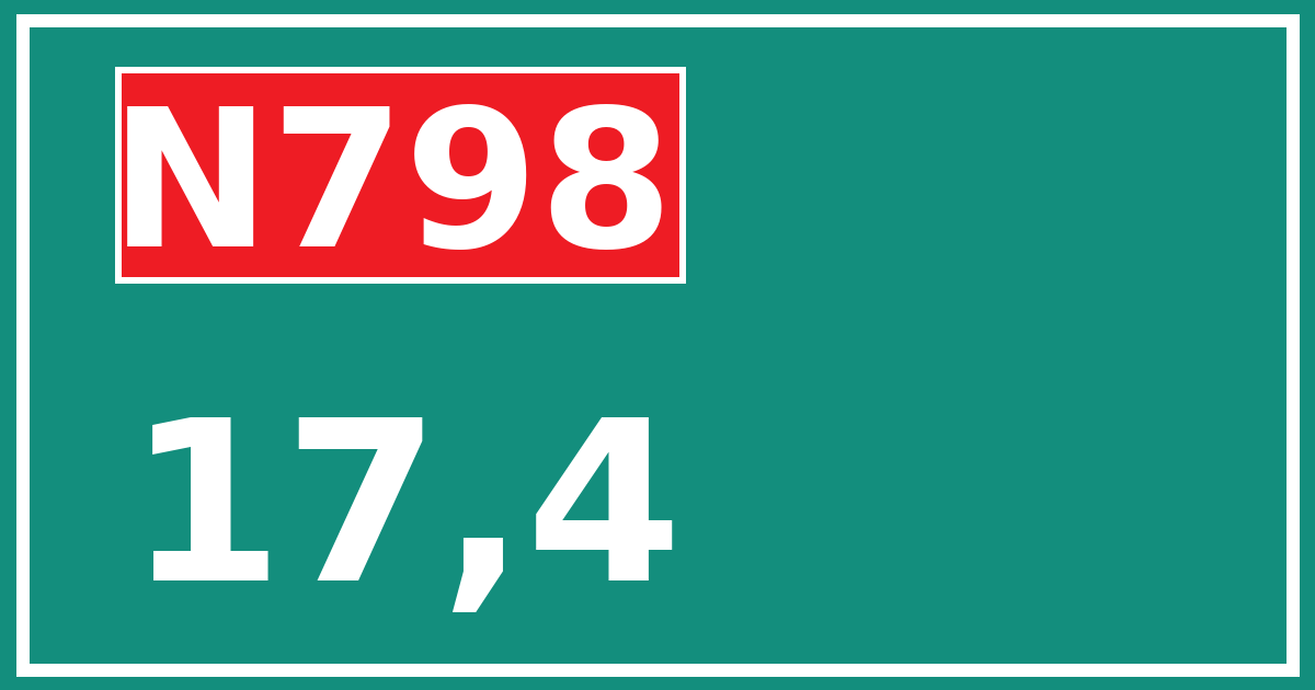 Hectometerbord N798 17,4