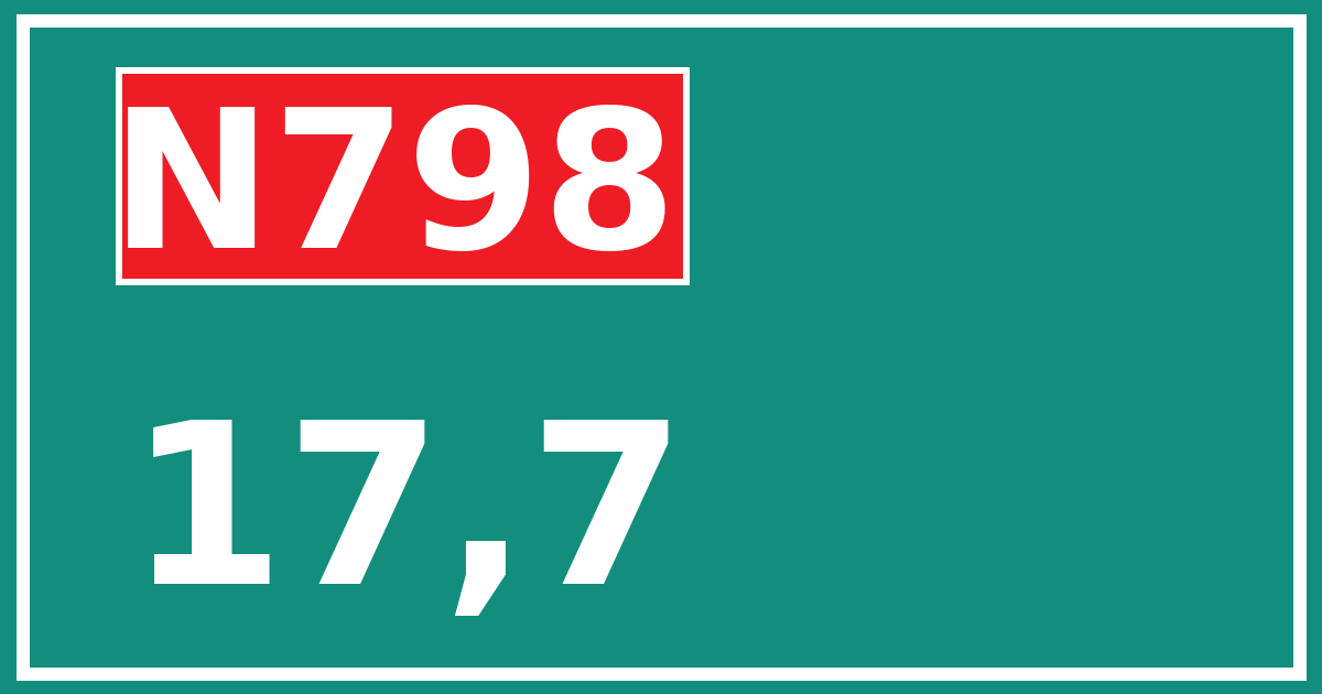 Hectometerbord N798 17,7