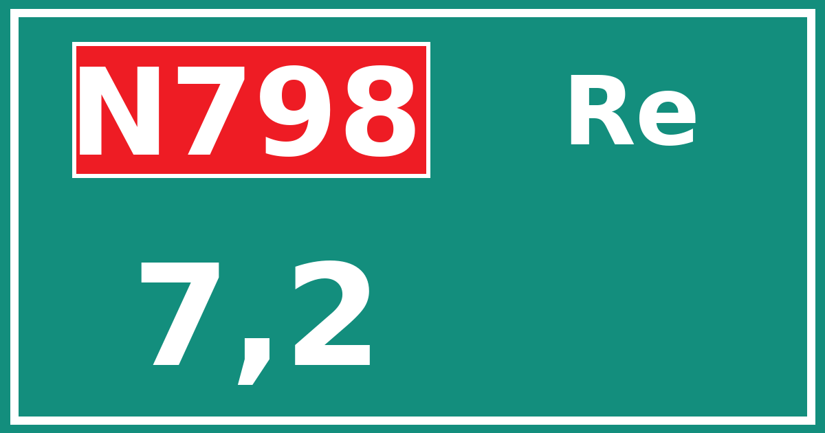 Hectometerbord N798 7,2 zijde Re