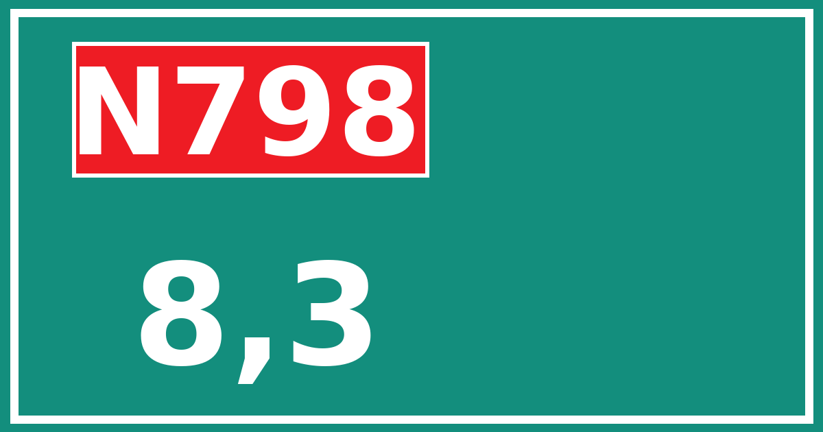 Hectometerbord N798 8,3