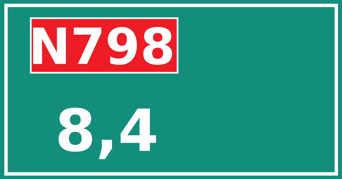 Hectometerbord N798 8,4