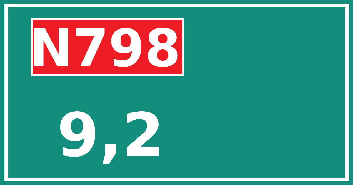 Hectometerbord N798 9,2