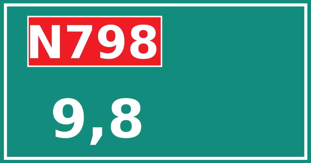 Hectometerbord N798 9,8