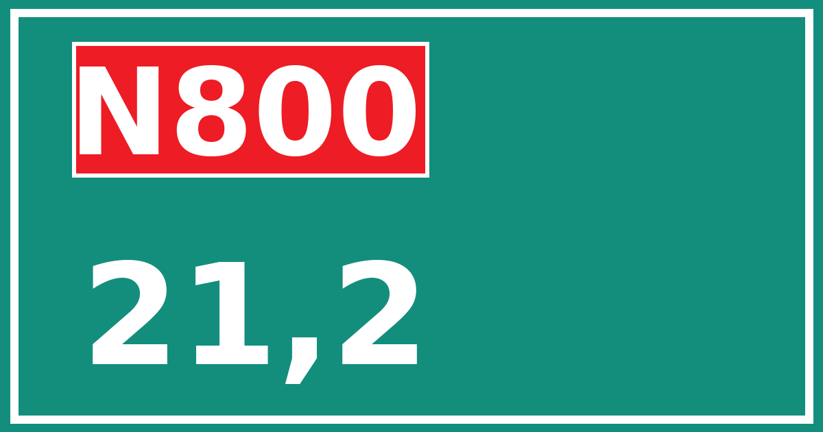 Hectometerbord N800 21,2