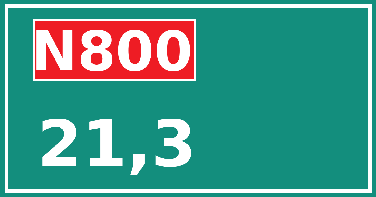 Hectometerbord N800 21,3