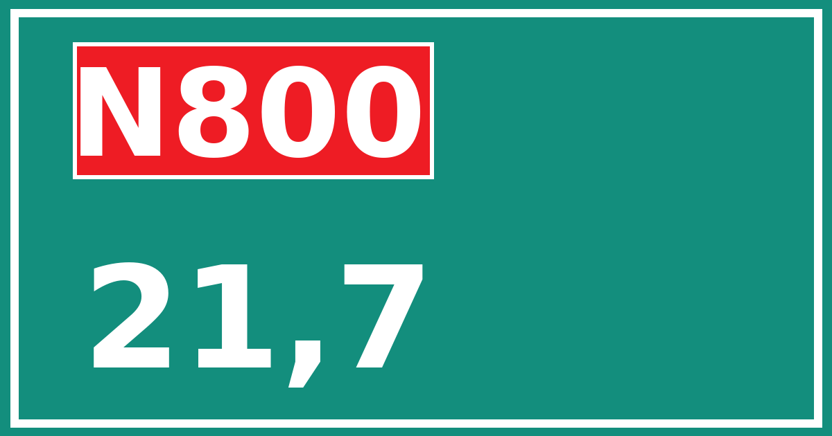 Hectometerbord N800 21,7