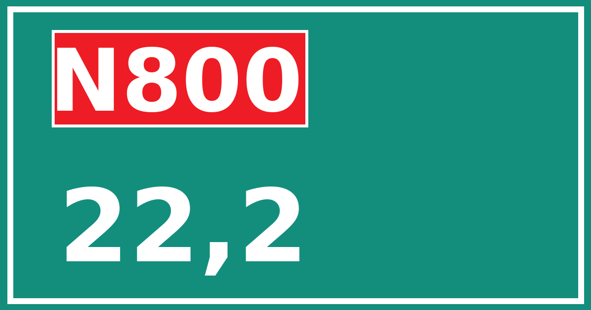 Hectometerbord N800 22,2