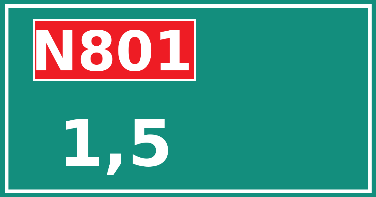 Hectometerbord N801 1,5