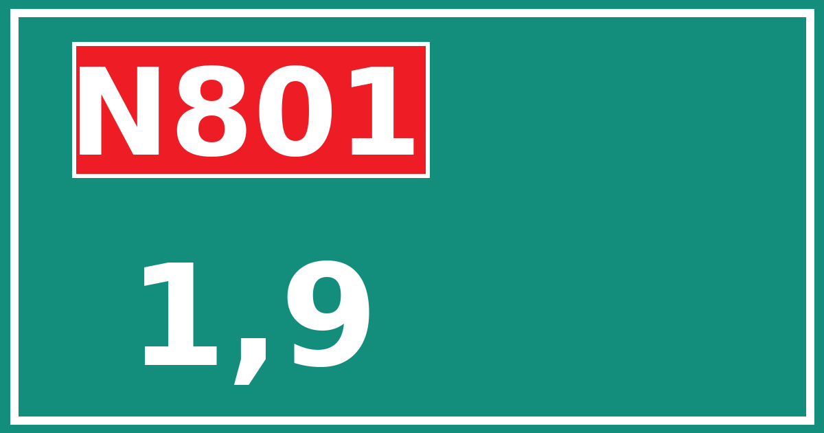 Hectometerbord N801 1,9