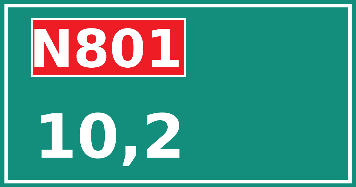 Hectometerbord N801 10,2