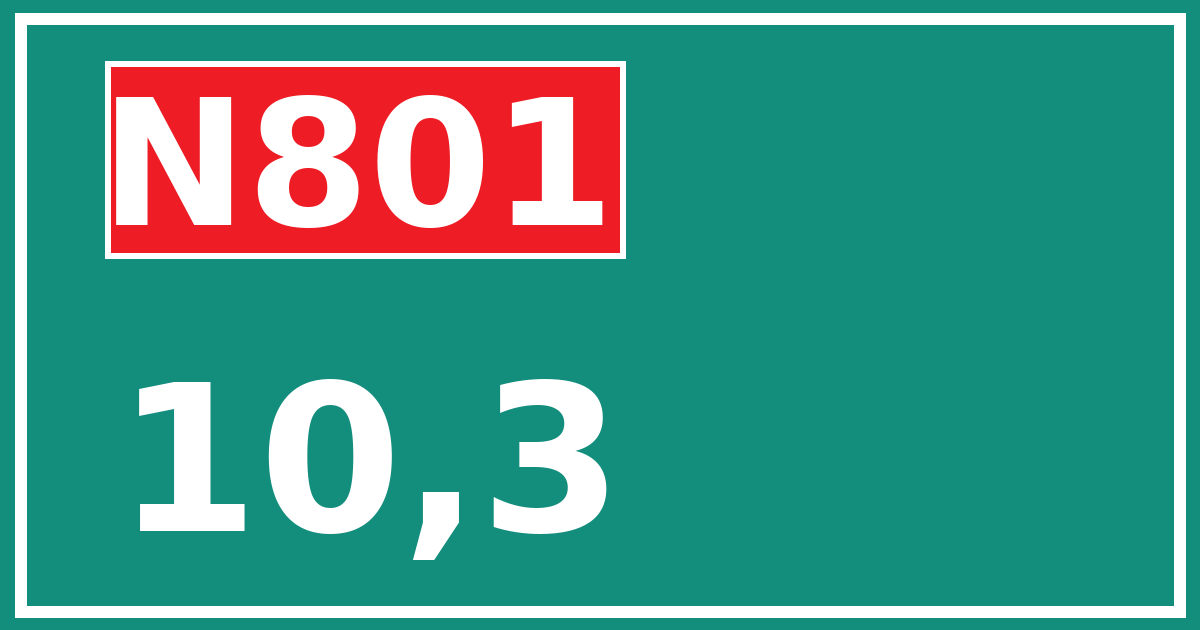 Hectometerbord N801 10,3