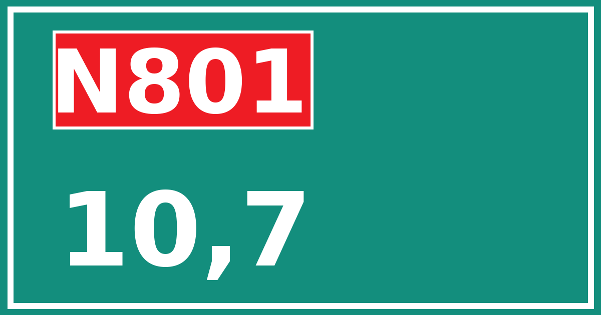 Hectometerbord N801 10,7