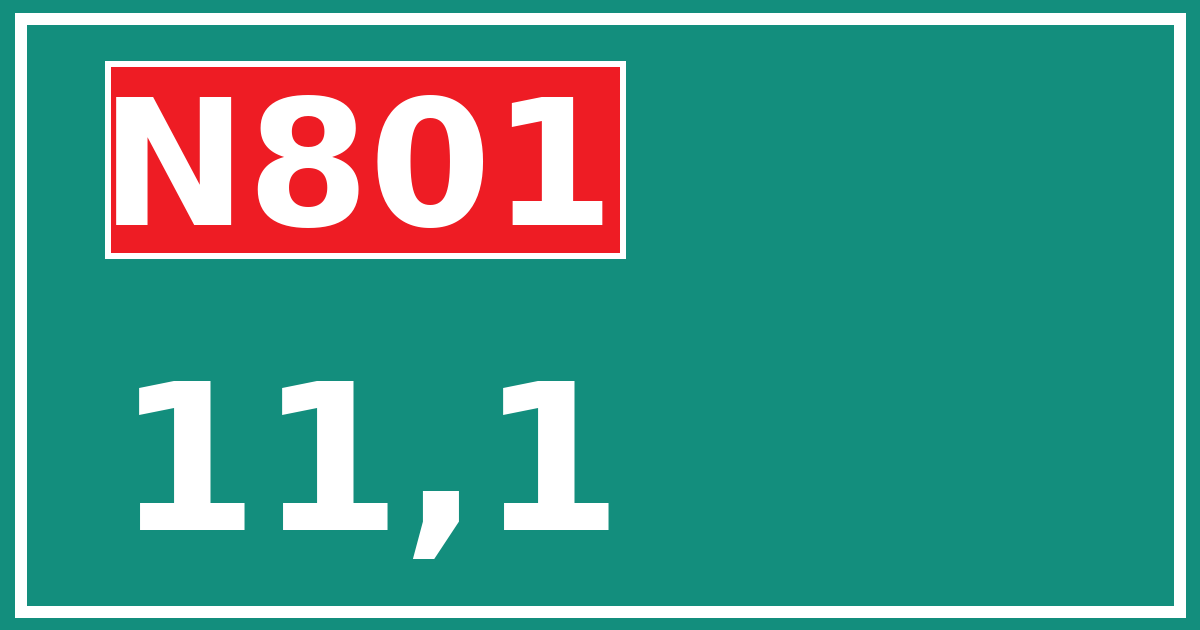 Hectometerbord N801 11,1