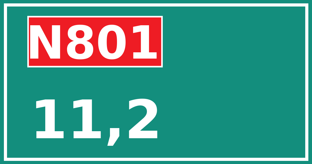 Hectometerbord N801 11,2