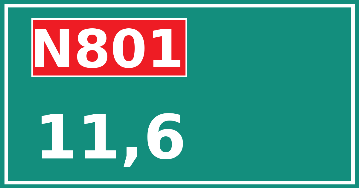 Hectometerbord N801 11,6