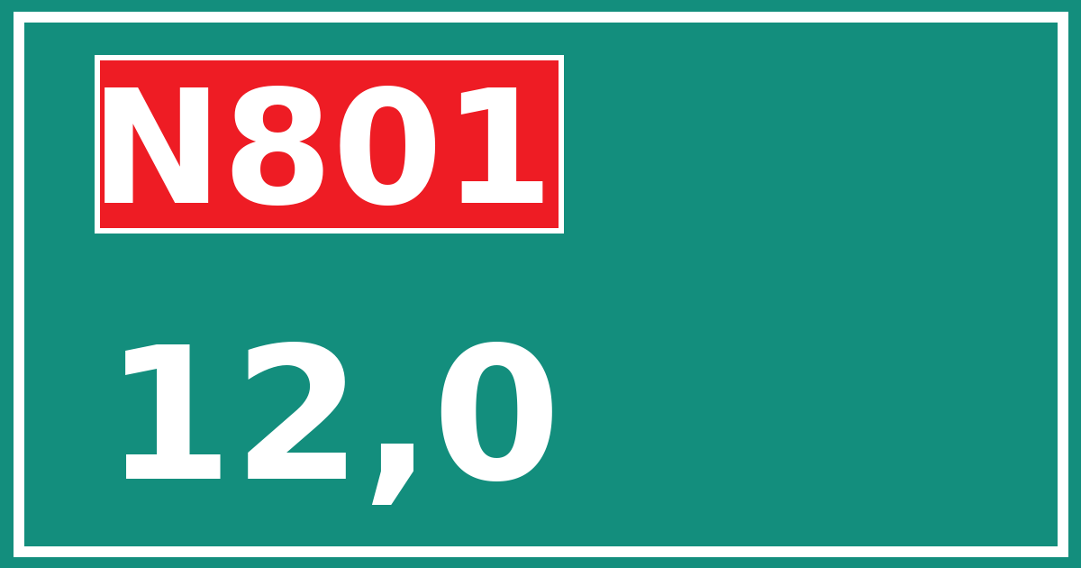 Hectometerbord N801 12,0
