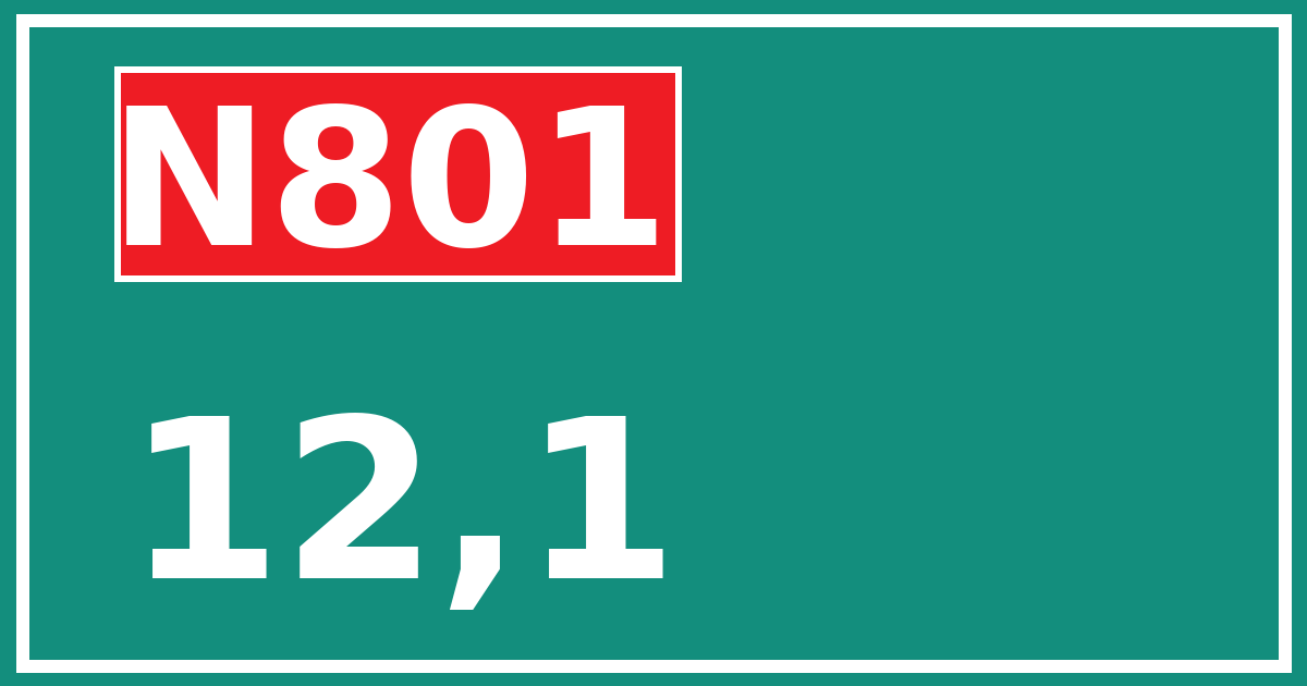 Hectometerbord N801 12,1