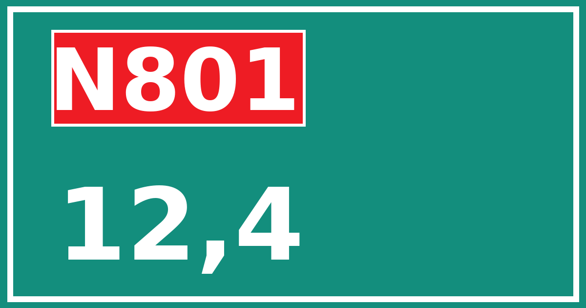 Hectometerbord N801 12,4