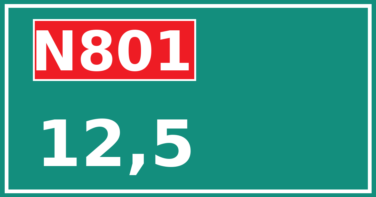 Hectometerbord N801 12,5