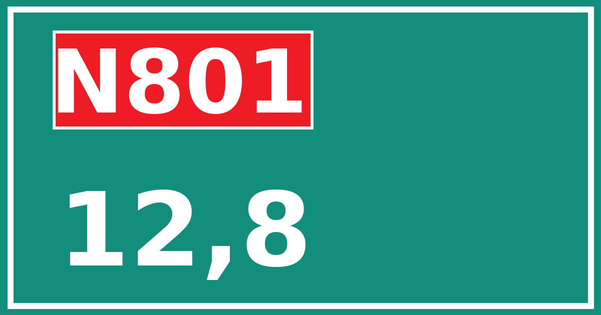 Hectometerbord N801 12,8