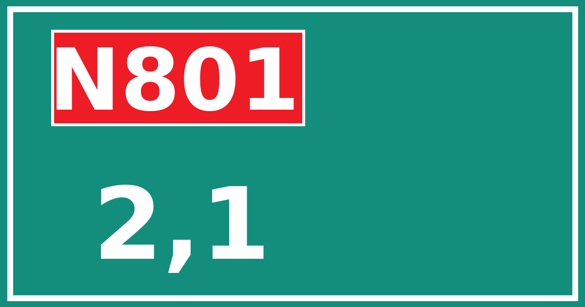 Hectometerbord N801 2,1