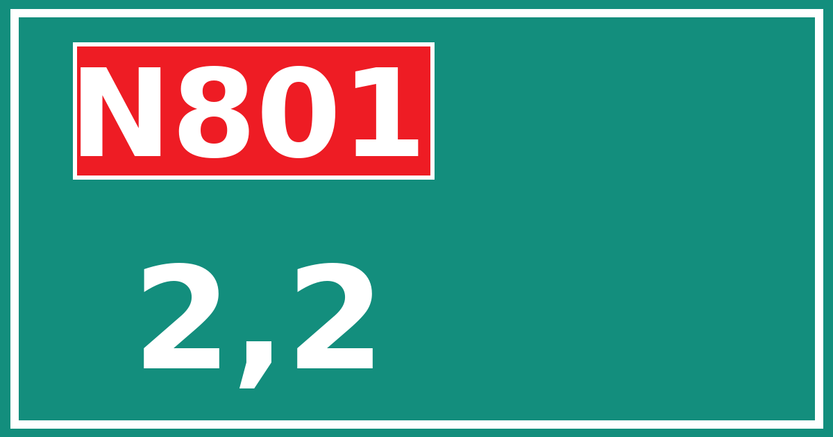 Hectometerbord N801 2,2