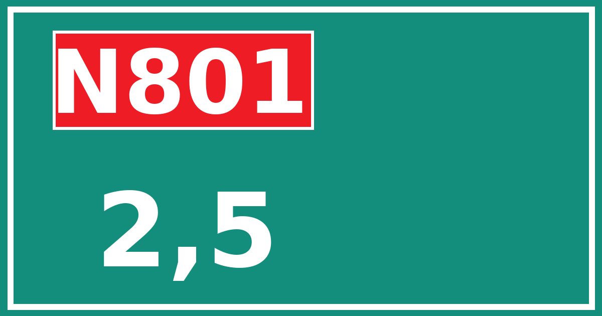 Hectometerbord N801 2,5