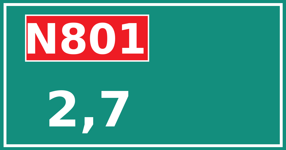 Hectometerbord N801 2,7