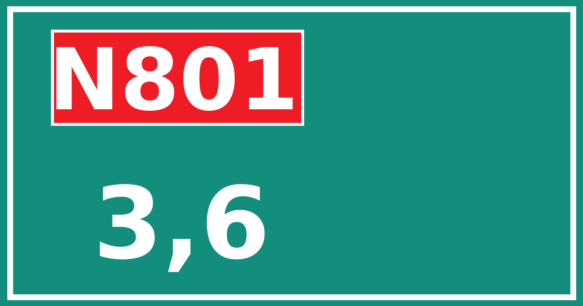 Hectometerbord N801 3,6
