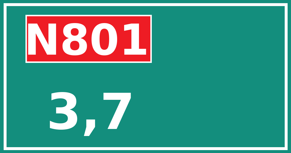 Hectometerbord N801 3,7