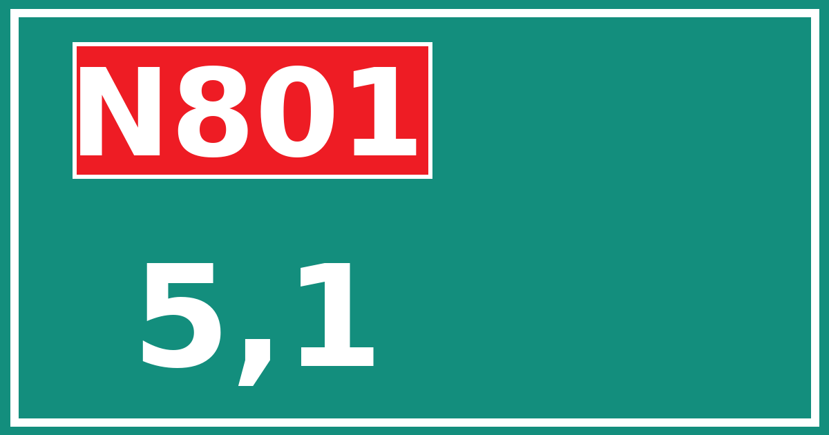 Hectometerbord N801 5,1