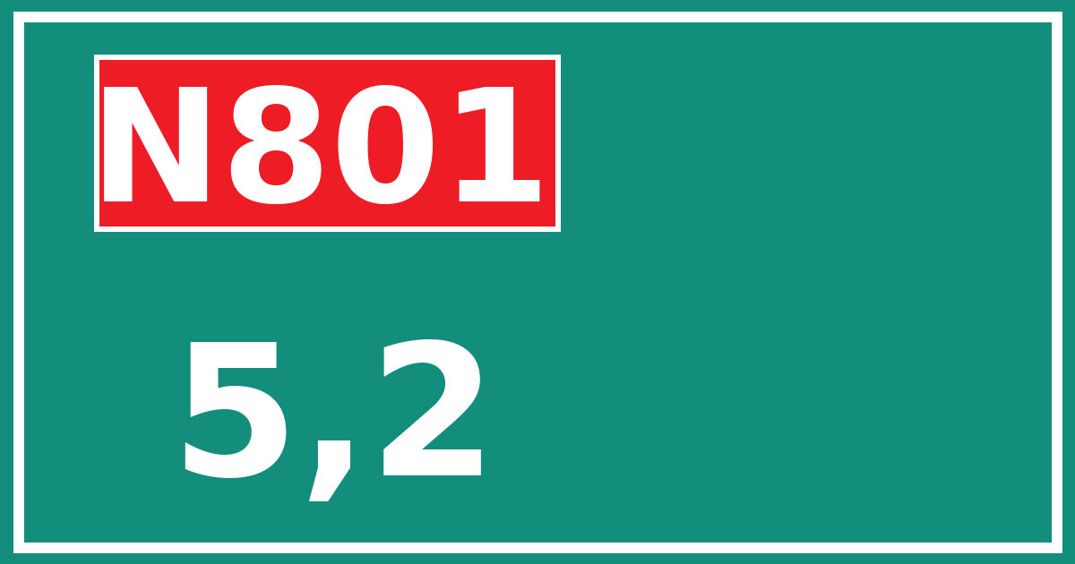 Hectometerbord N801 5,2