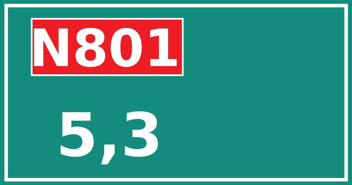 Hectometerbord N801 5,3