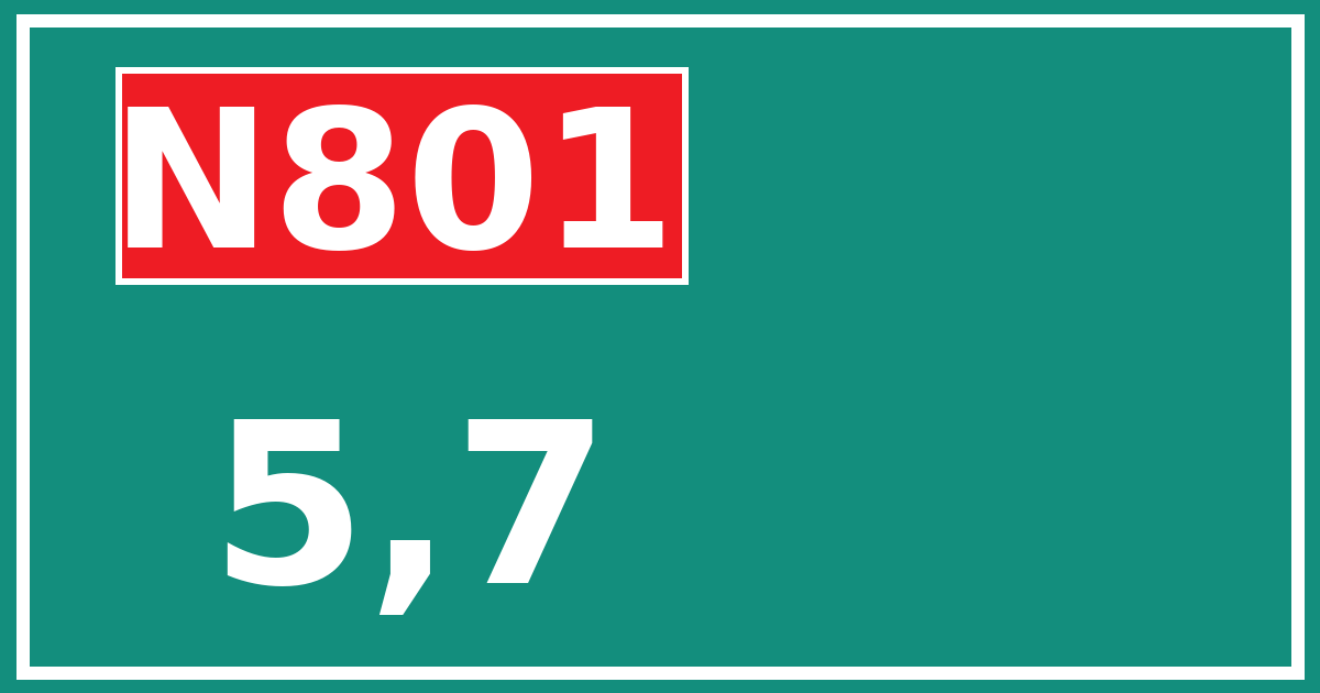 Hectometerbord N801 5,7