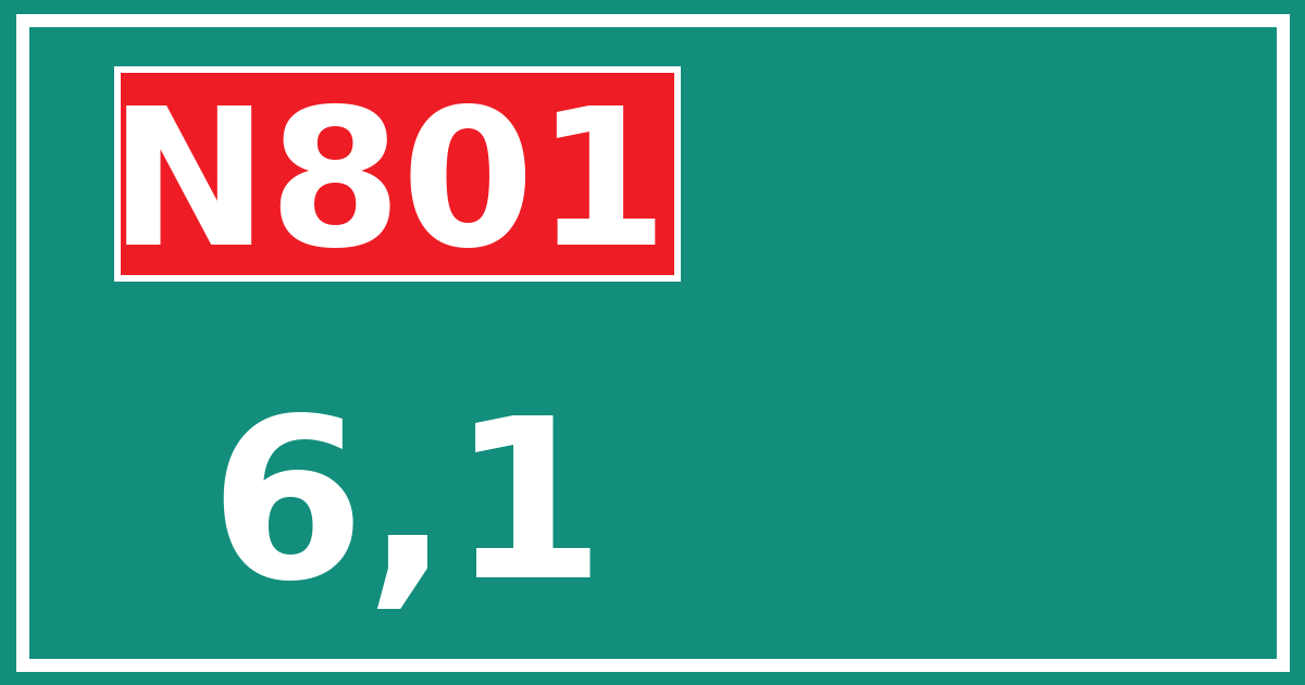 Hectometerbord N801 6,1