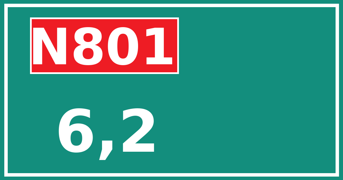 Hectometerbord N801 6,2