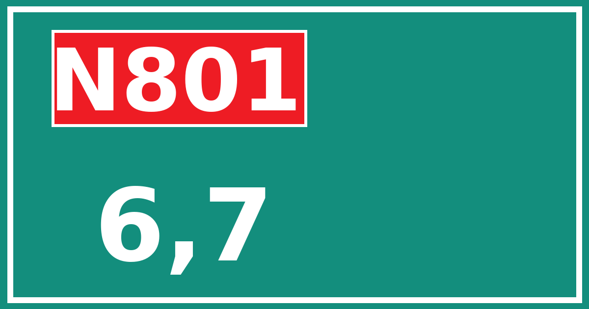 Hectometerbord N801 6,7