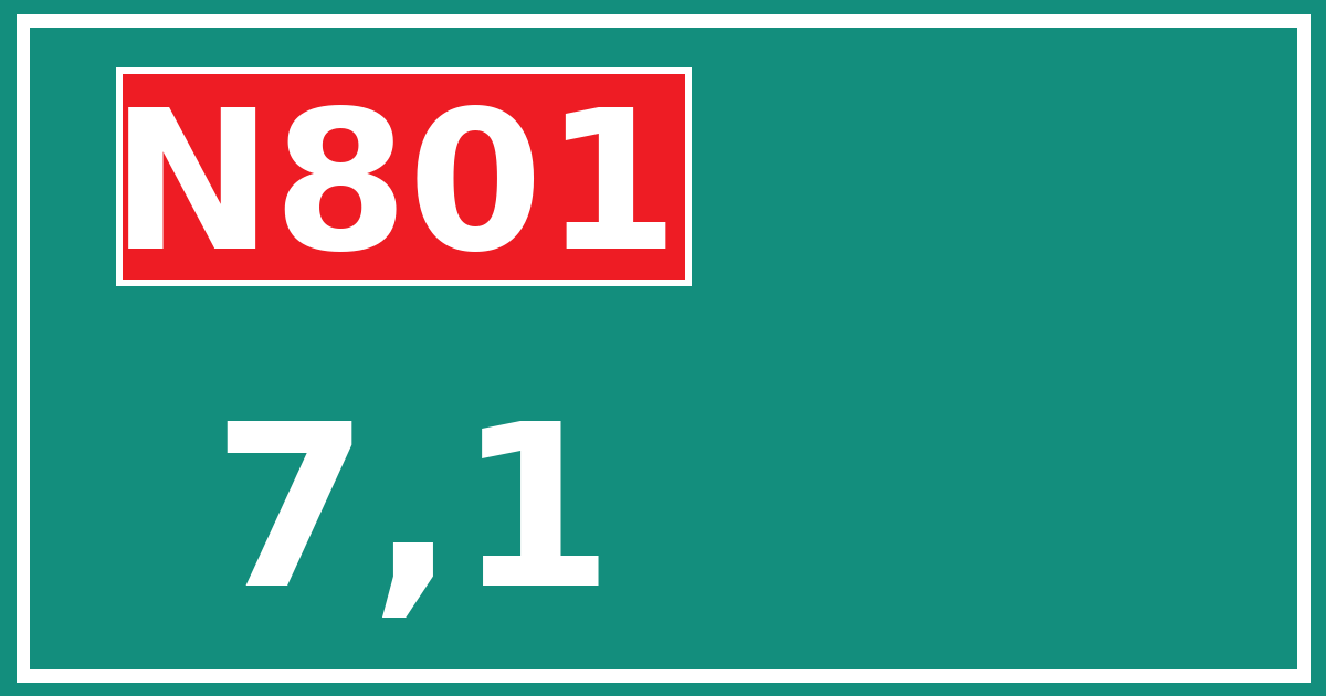 Hectometerbord N801 7,1