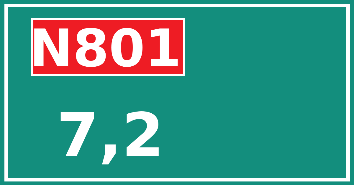 Hectometerbord N801 7,2