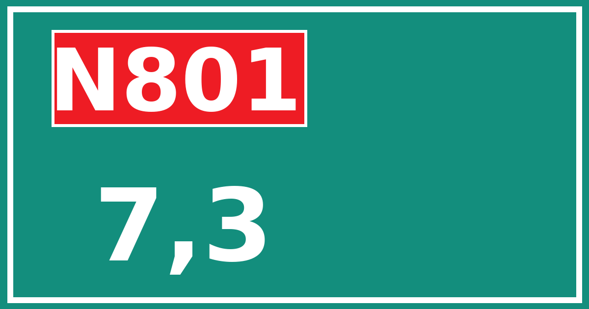 Hectometerbord N801 7,3