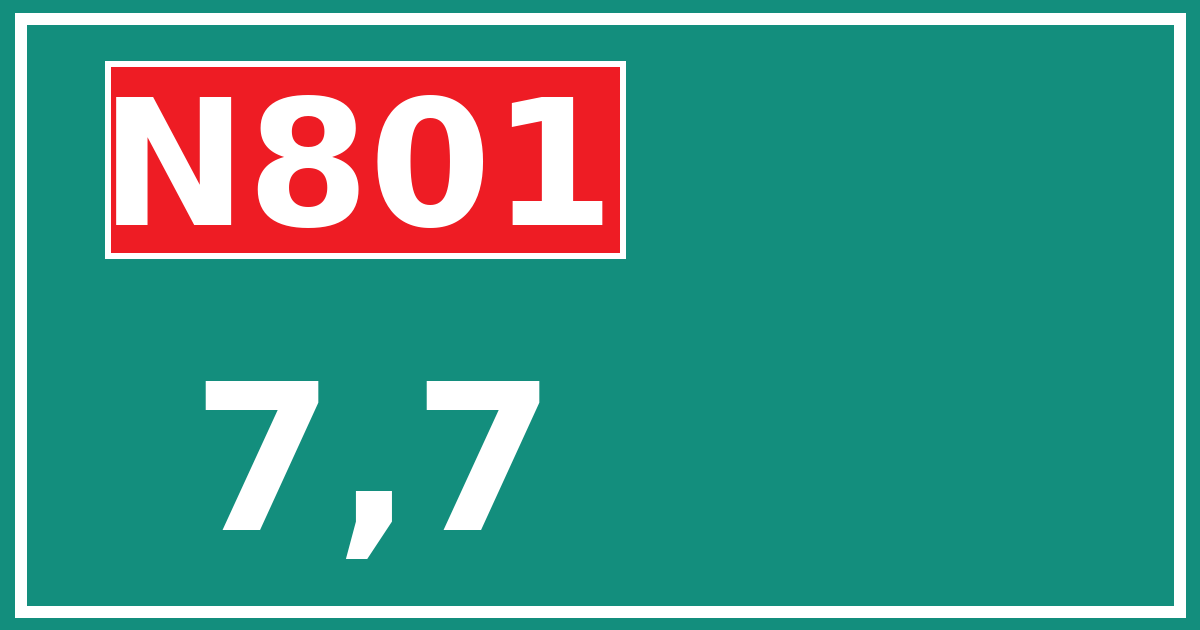 Hectometerbord N801 7,7