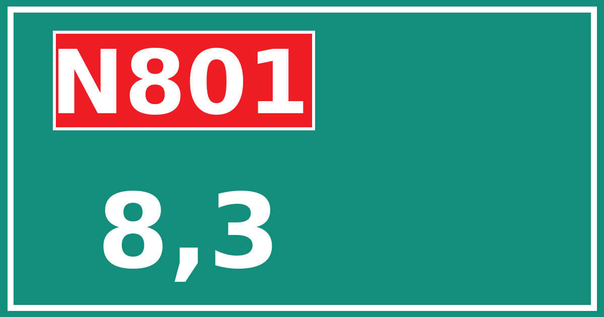 Hectometerbord N801 8,3