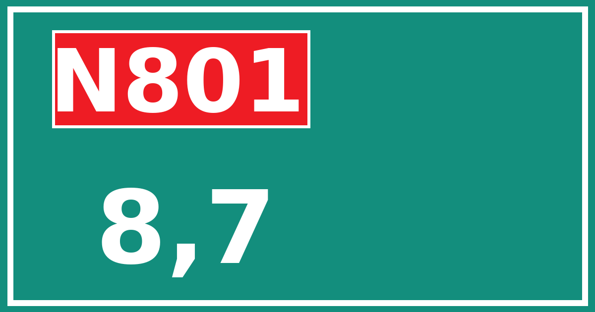 Hectometerbord N801 8,7