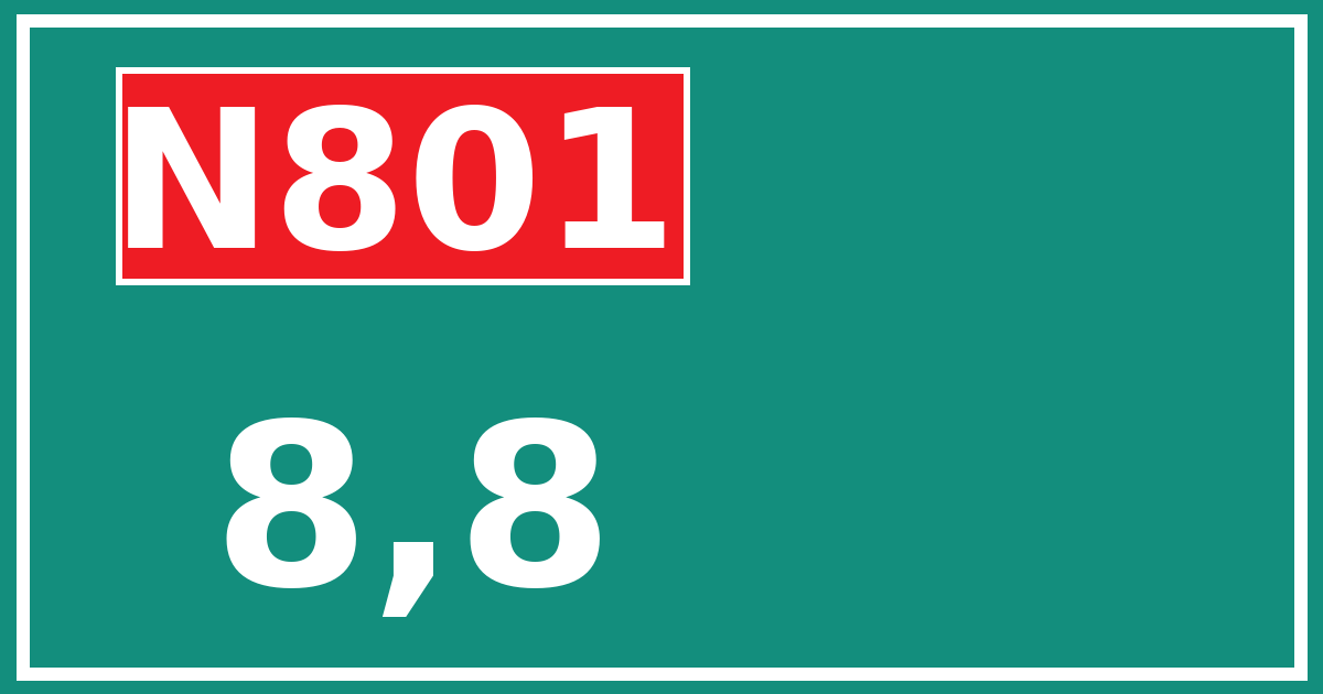 Hectometerbord N801 8,8