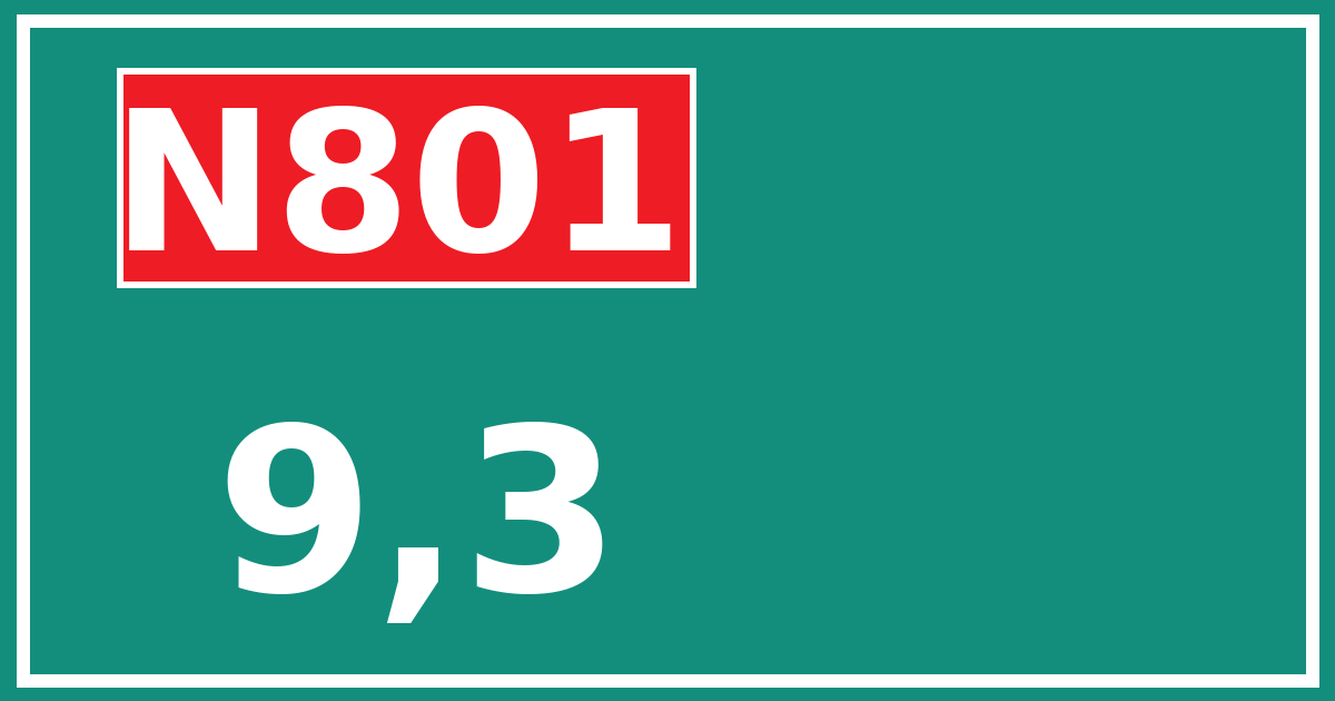 Hectometerbord N801 9,3