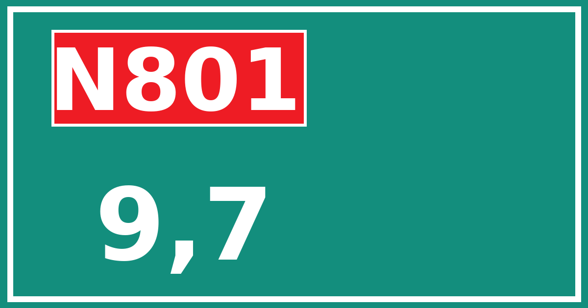 Hectometerbord N801 9,7